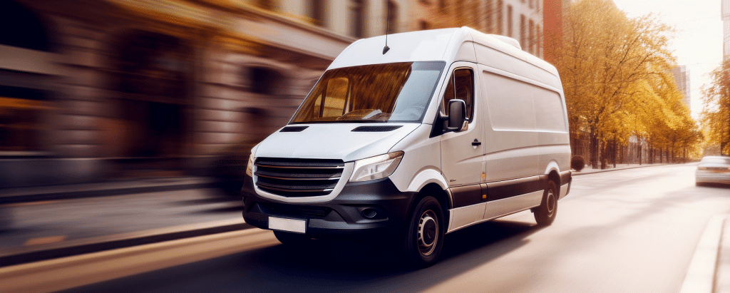 a white delivery van